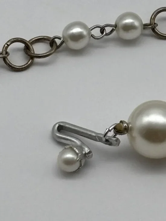 Vintage 12mm Faux Pearl Necklace/Choker Adjustable Length Marked "Japan" on Hook - Picture 10 of 14